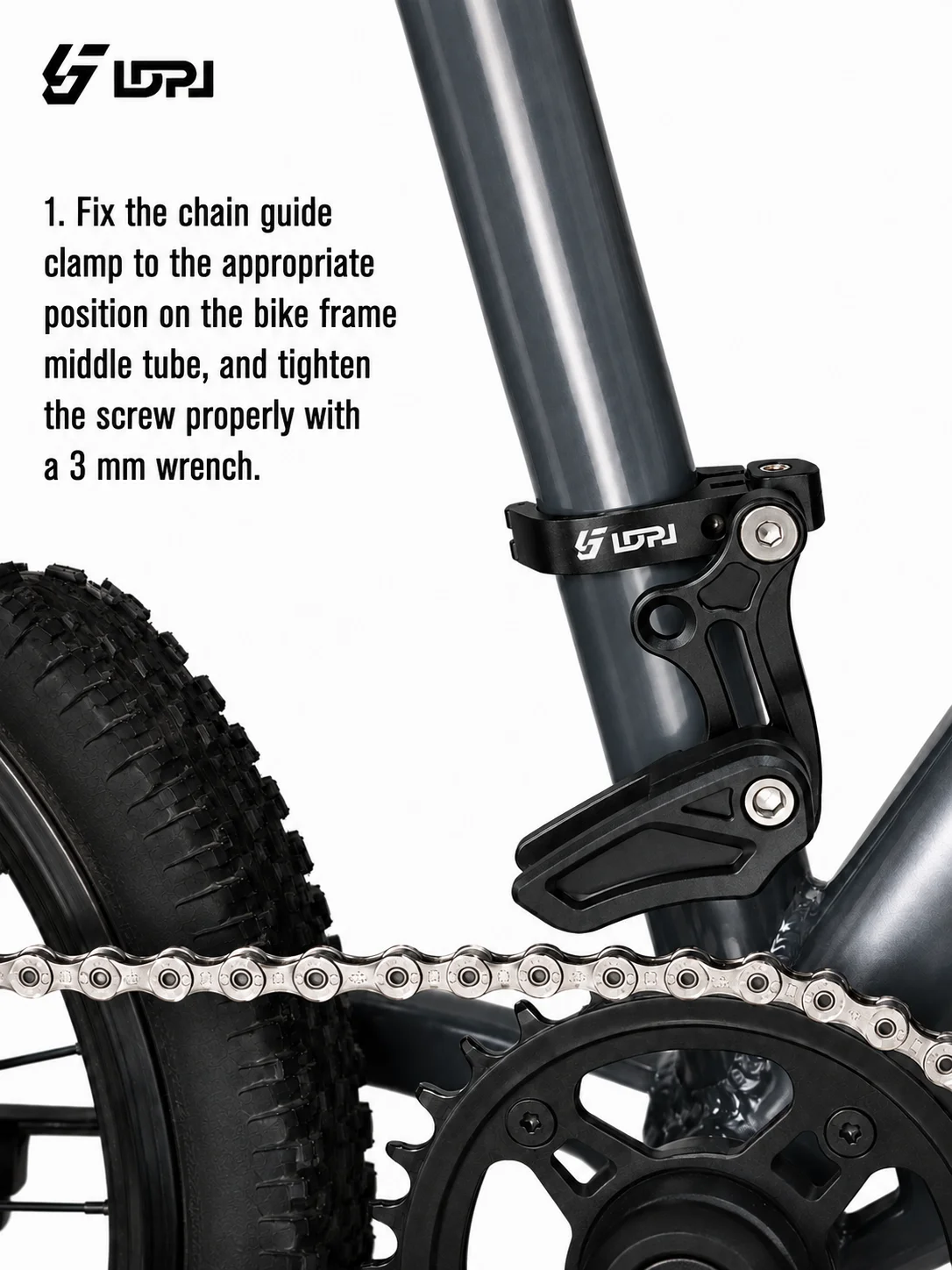 LDPJ Mountainbike-Kettenstabilisator für Einzelkettenrad/Positiv- und Negativgetriebe-Kettenstabilisator/Anti-Ausfall-Kettenstabilisator, extra verstellbar – Detail 3