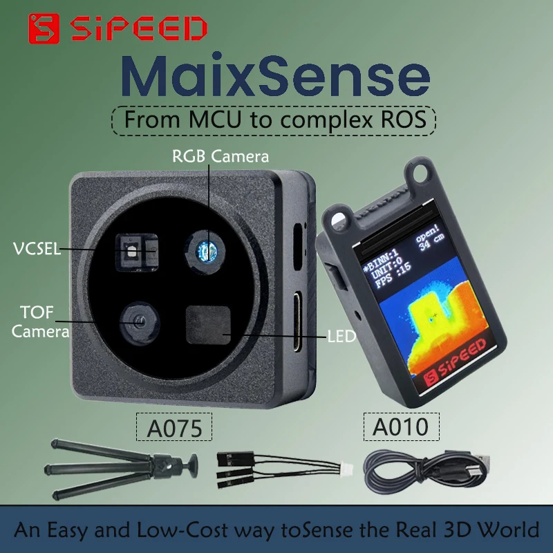 Sipeed MaixSense A010/A075V RGBD TOF 3D Depth Vision MCU&ROS Camera