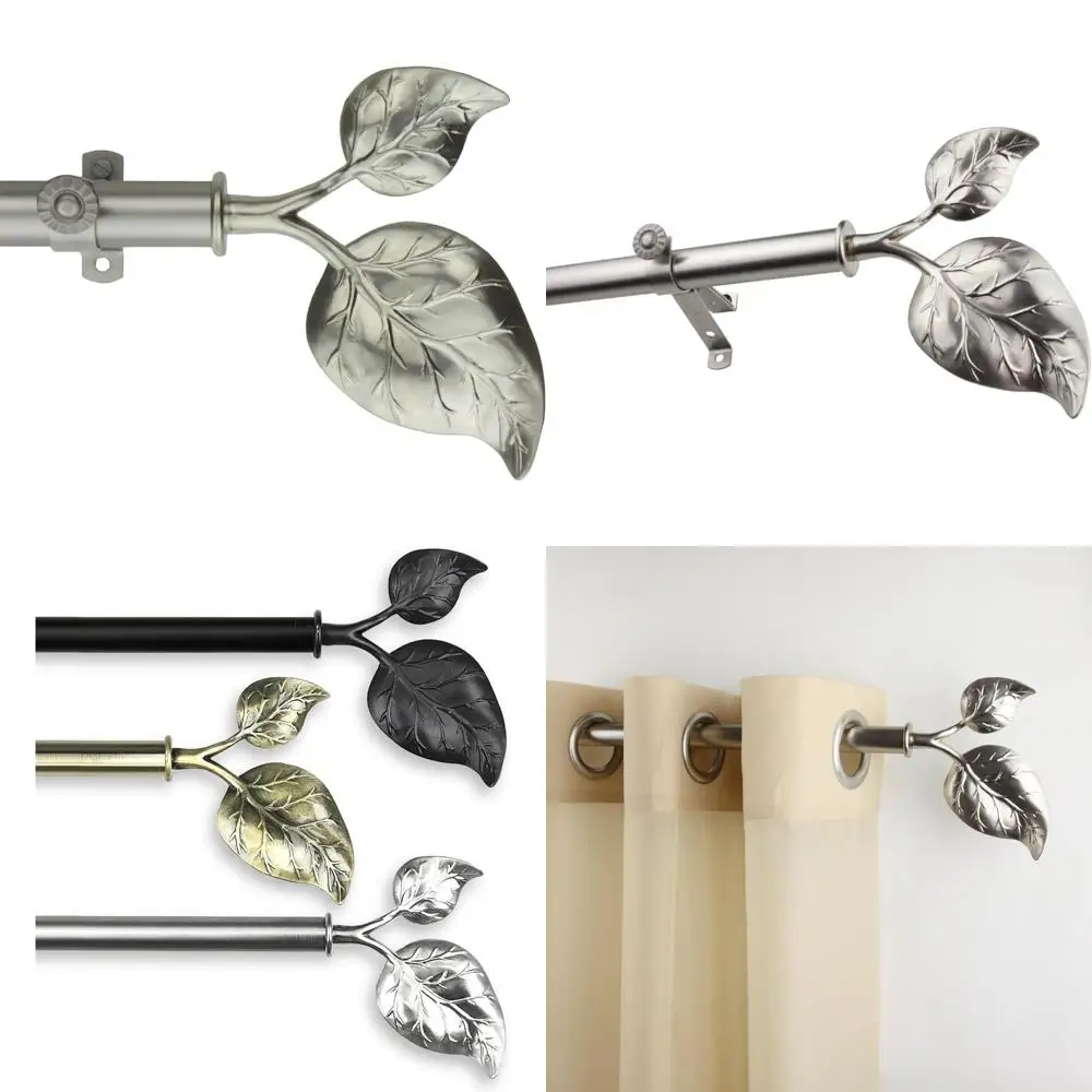 

Decorative Curtain Rod for 66-120 inch Windows, Sleek Satin Nickel Finish, Modern Home Décor