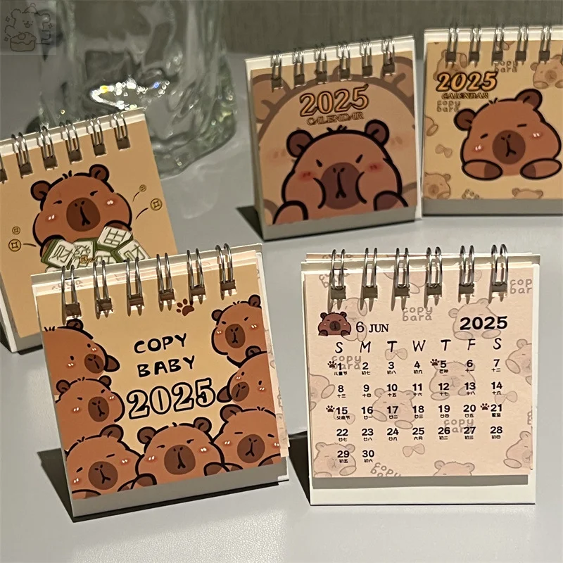 2025 Mini Cartoon Capybara Desk Calendar Desktop Calendar Small Ornaments Decoration