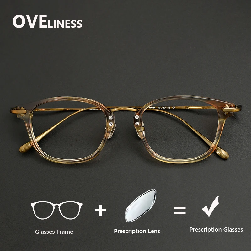 

optical Acetate Titanium Glasses Frame Men Vintage Round Eyeglasses frame Women Retro myopia Prescription High Quality Eyewear