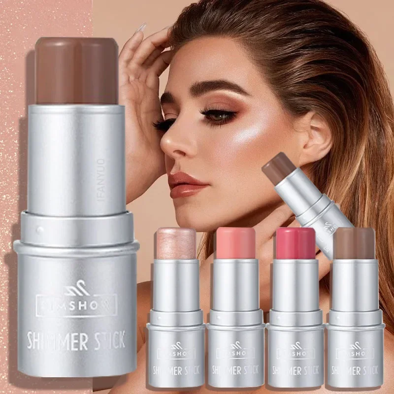 Face Brown Contouring Bronzer Stick Multifunctional Highlighter Blush Silkworm Brightening Sculpt Facial Outline Shadow Cosmetic