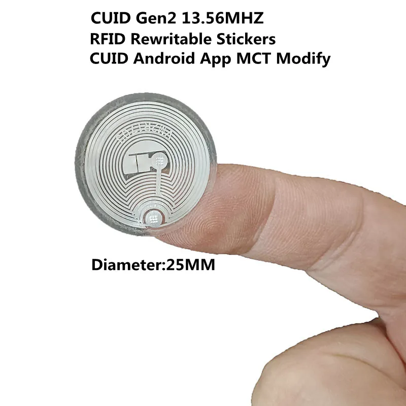 CUID Gen2 Changeable RFID Tag 13.56Mhz Clone Token IC Copy Badge ISO14443 Proximity Sticker 1K S50 Rewritable replica badge Key