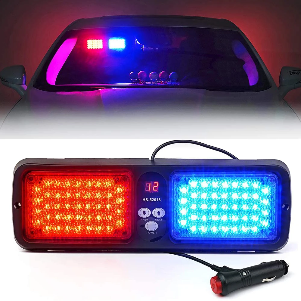 86 LED Car Truck Sun Visor Panel Strobe Warring Light Vehicle Front windshield Emergency Flashing Signal Lamp Red Blue Yellow