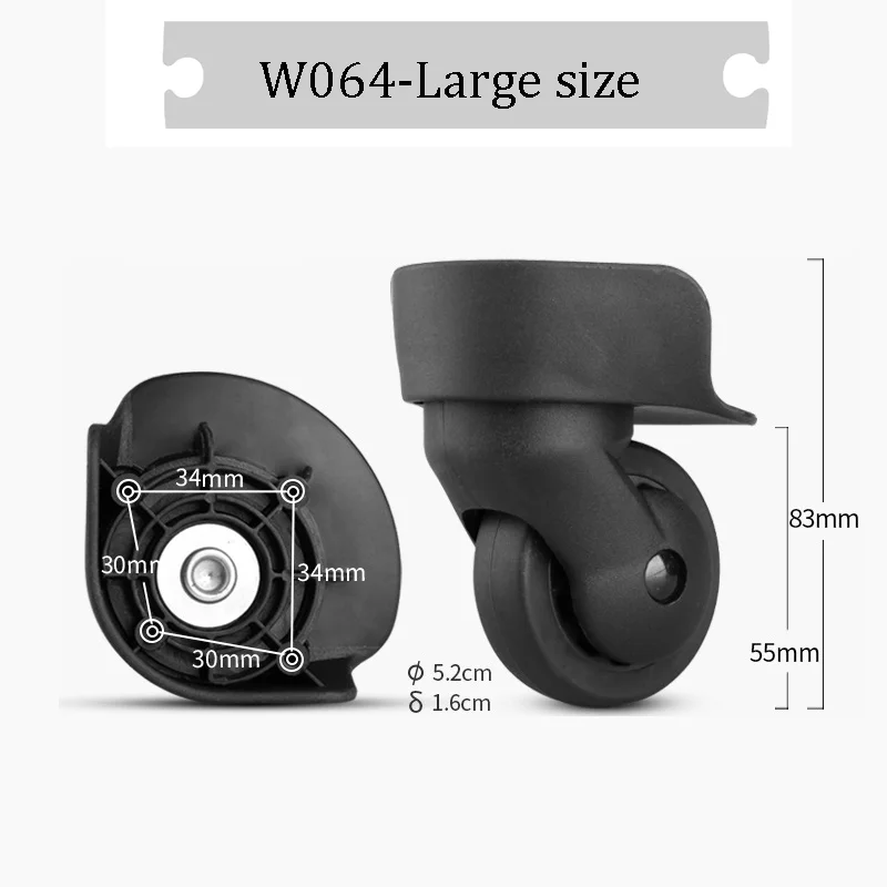 For W064 Silent Spinner Wheels - Replacement Set for Effortless, Quiet Luggage Movement Universal Luggage Accessories