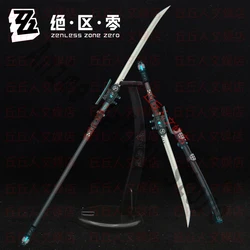 Anime Zenless Zone Zero Tsukishiro Yanagi Asaba Harumasa Ellen Joe Cosplay Metal Weapon Long Knife Model Cartoon Katana Models