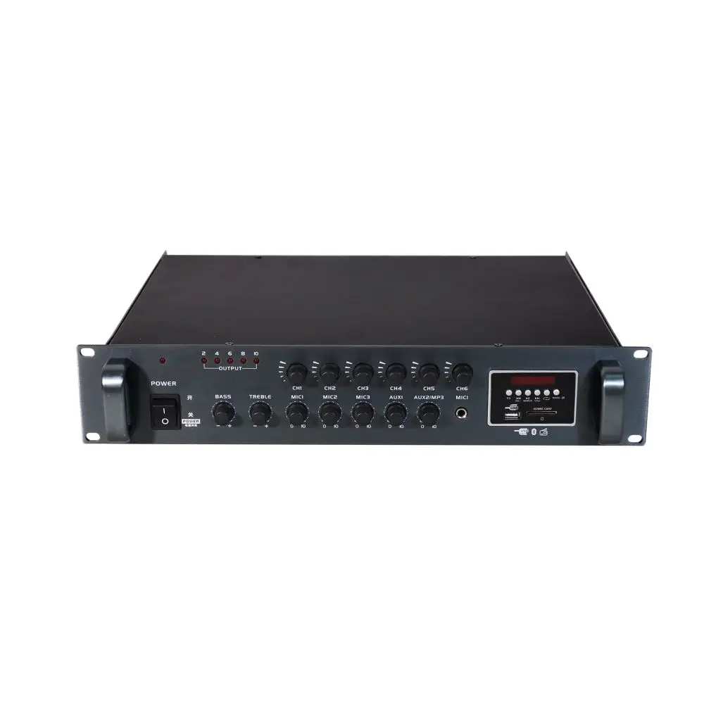 Bluetooth Mixer Power Amplifier 6 Zones with built-in USB/BT/Tuner/SD card and Tuner