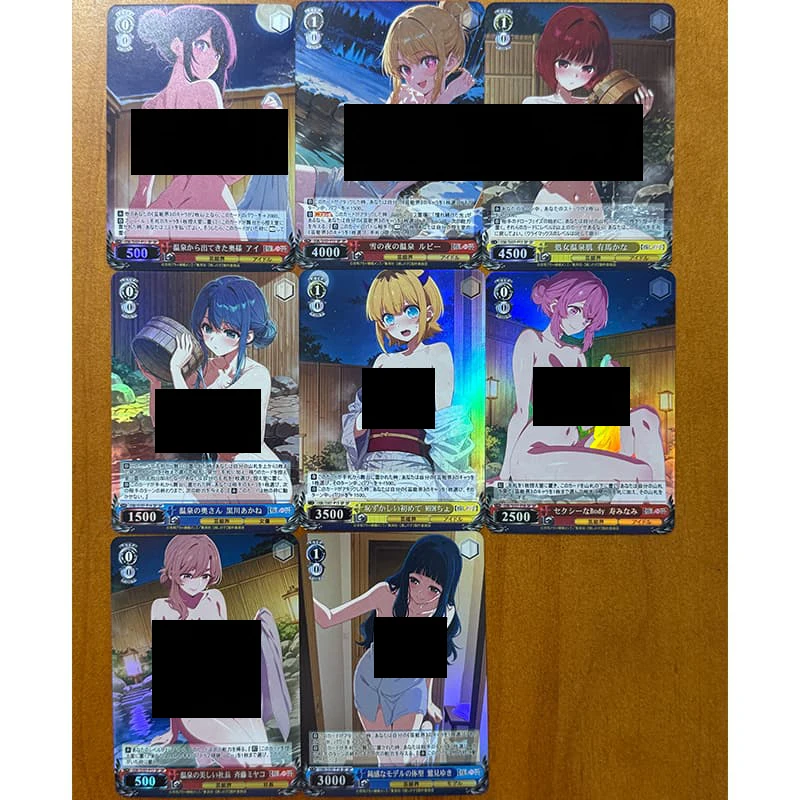 8 stks/set Oshi No Ko Self Control Anime Trading Flash Kaarten 63x88mm DIY Vergulde Handtekening Collectible Cartoon Gift set