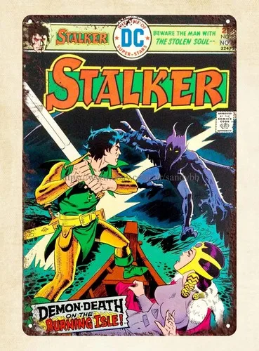 Stalker1975 Comic „Beware The Man With Stolen Soul“ Metall-Blechschild, günstiger Kunstdruck aus Aluminium