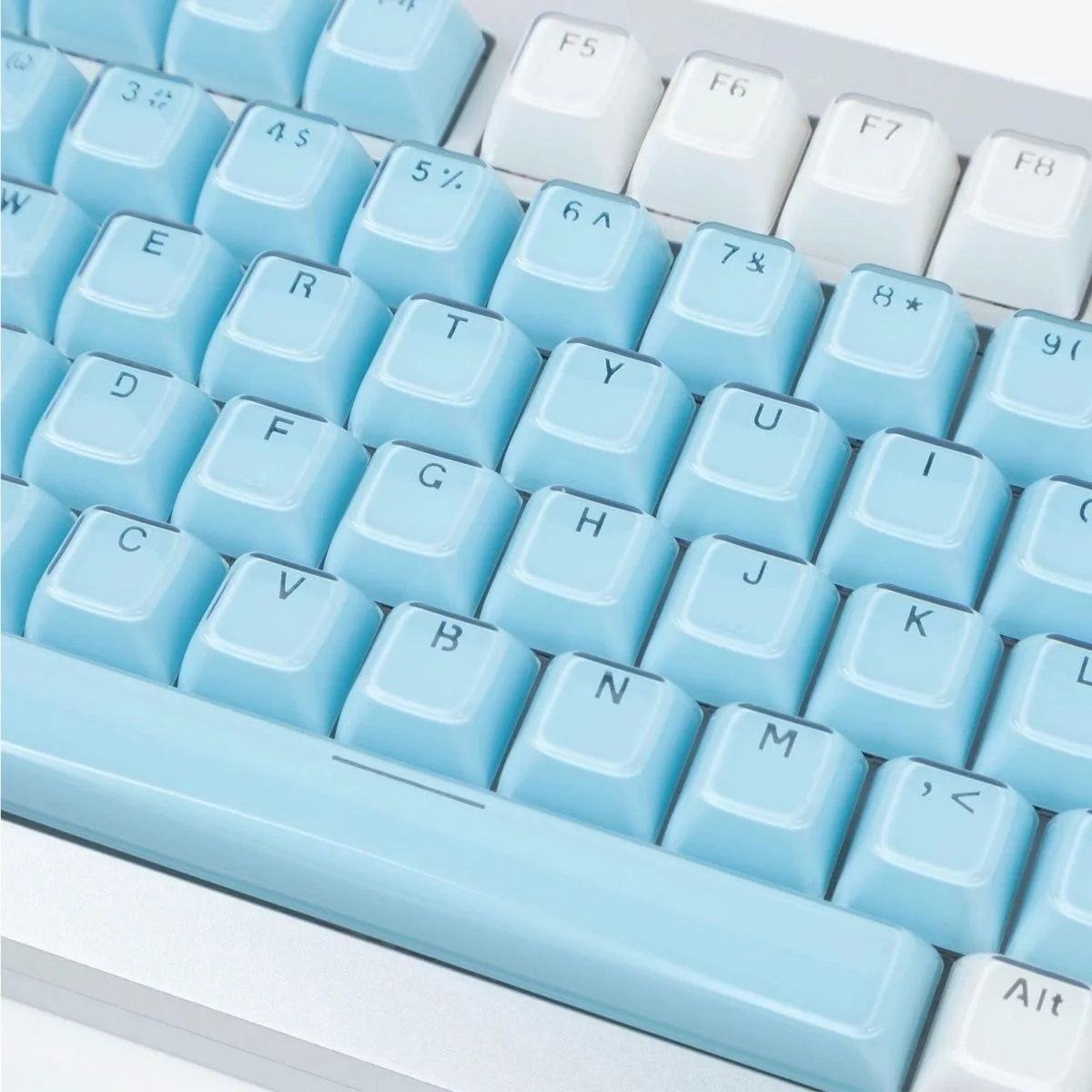 Alice Keycap Translucent Crystal Keycaps Ice Crystal Keycap Set for Mechanical Keyboard Standard ANSI/ISO Layout for MX Switch