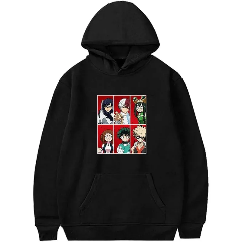 Bluza z kapturem My Hero Academia Anime Jesień Nowa Moda Męska Bluzy z Długim Rękawem Damskie Casual Harajuku Streetwear Pulowery Sudaderas