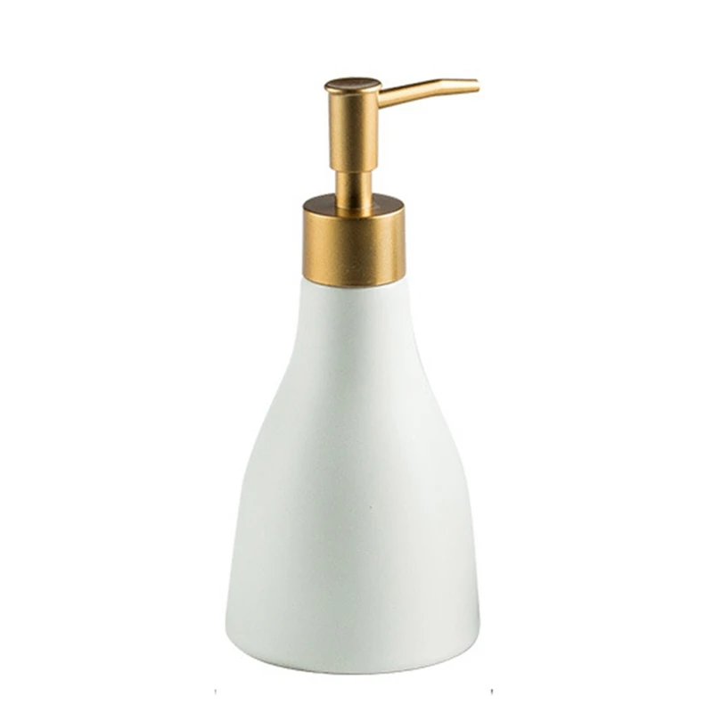 Simple Frosted Ceramic Bathroom Soap Dispenser Cone-Shaped Hand Soap Bottle Hotel Club Shower Gel Sub-Bottle