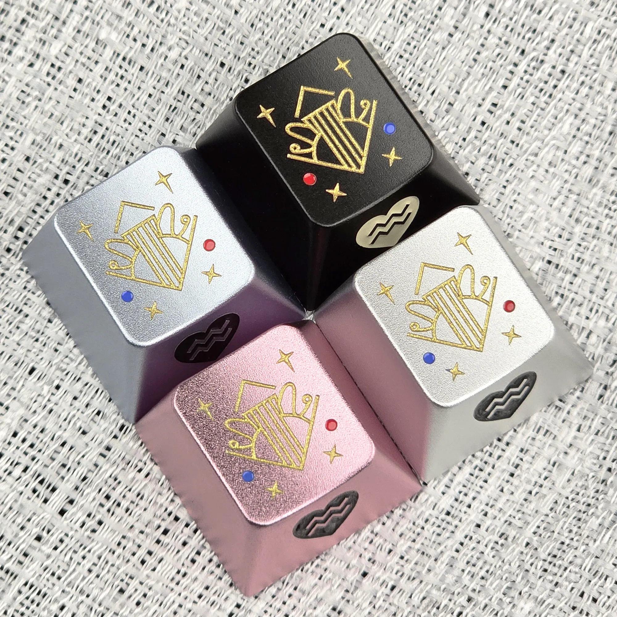 Custom KBMASTER Aluminum Alloy 12 Zodiac Keycap Set, Anodized Enamel-Filled Artisan ESC Caps for MX Mechanical Keyboard
