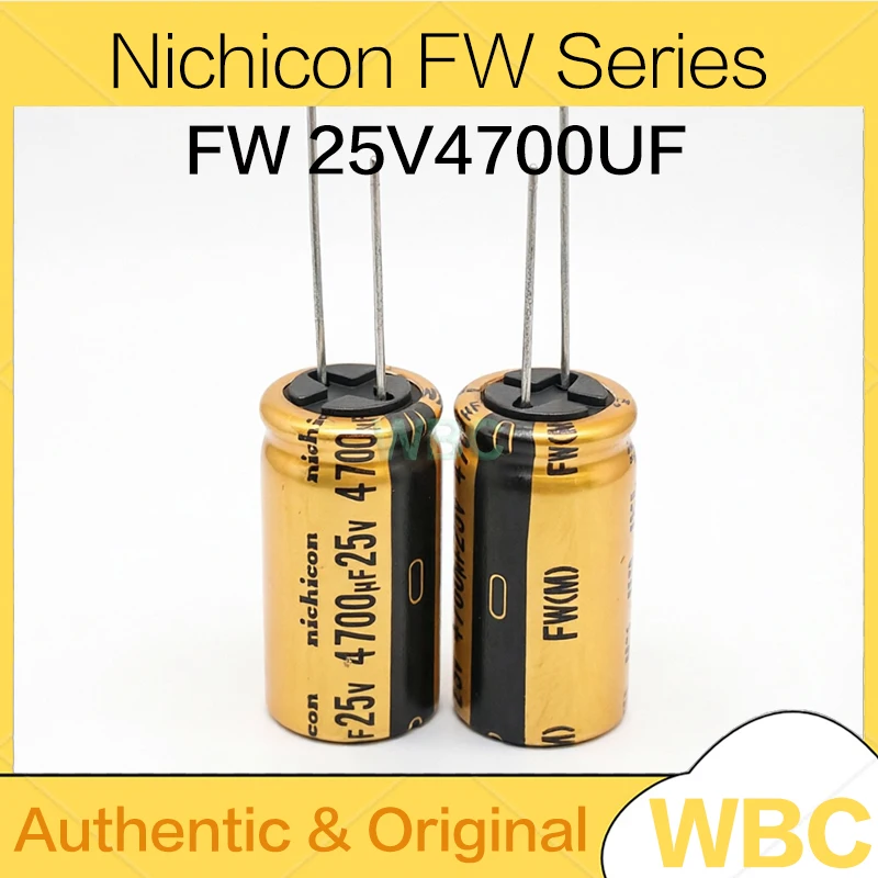 Nichicon FW 25v4700uF 35v3300uF 50v2200uF 50v3300uF HIFI Audio Electrolytic Capacitors 4700UF25V 3300UF35V 2200UF50V 3300UF50V
