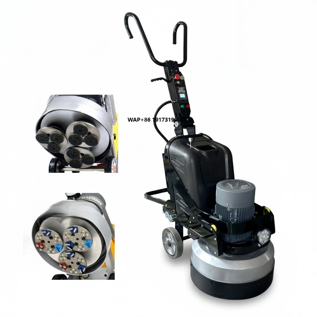 Heavy Duty Planetary Concrete Floor Grinder With Dust Vacuum 220V 7.5KW Diamond Grinding Tool for Epoxy Marble Granite