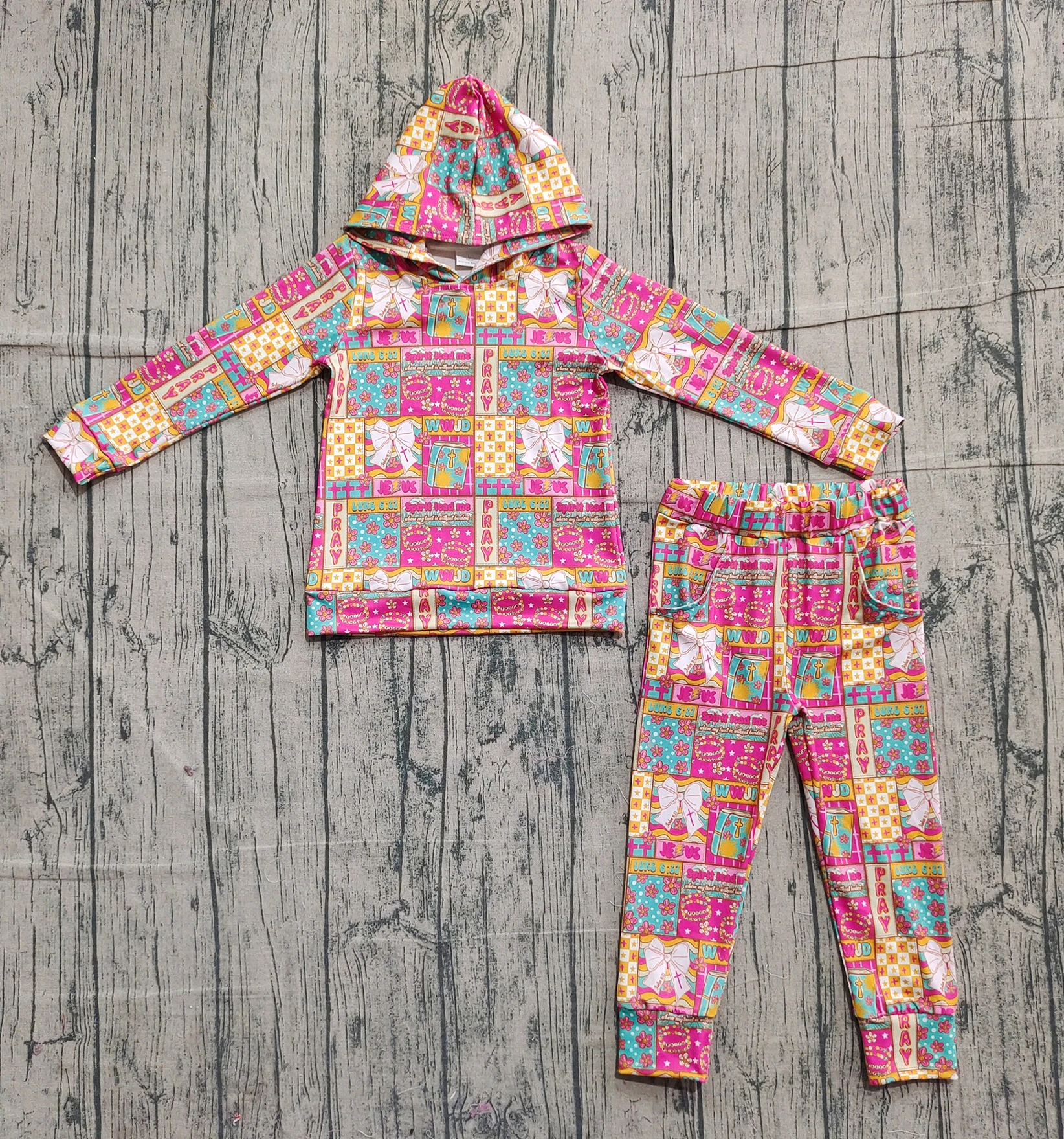 

Z1101-25 GLP2891 Kids Outfit Long Sleeve Top With Pants Set Children Clothes