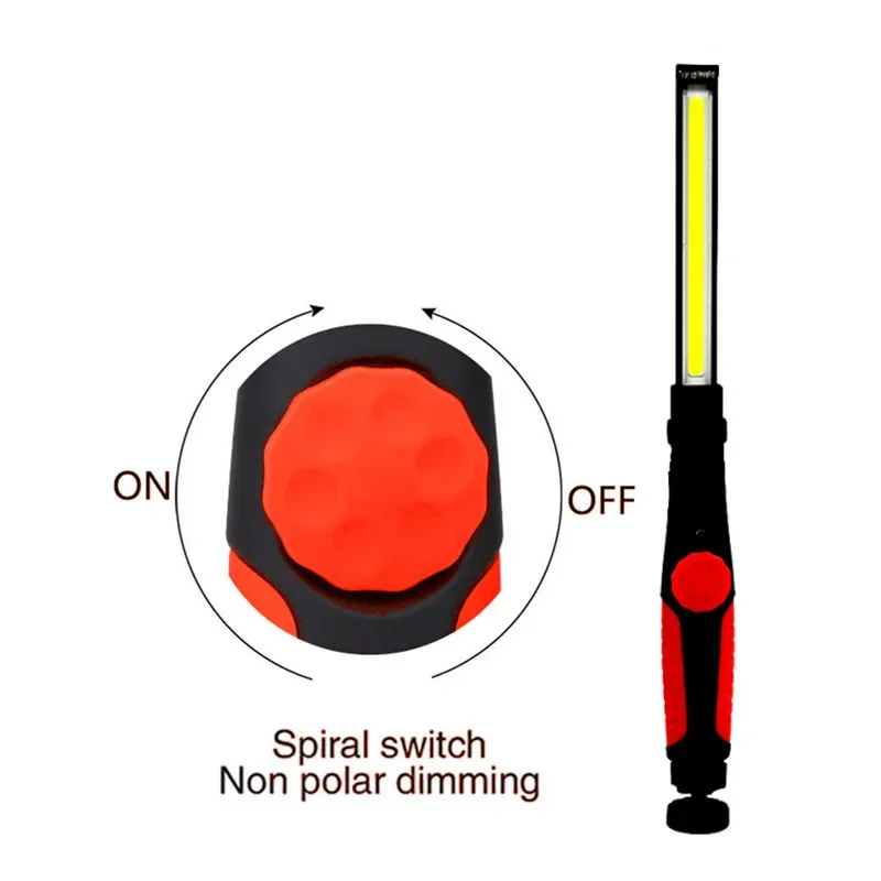 COB LED Flashlight Magnetic Work Light USB Rechargeable Torch Hook Portable Lantern Inspection Light Camping Car Repair Lamp