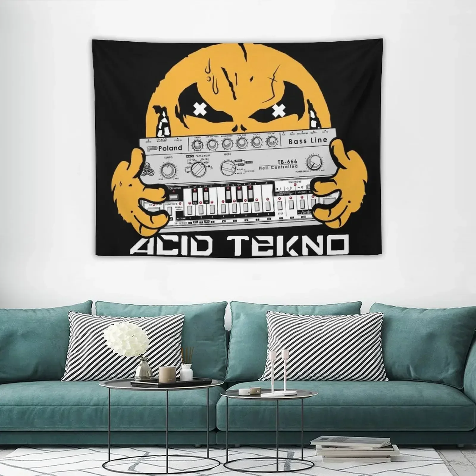 acid tekno Tapestry Aesthetic Room Decor Decorative Wall Mural Wall Hanging Decor Anime Decor Tapestry