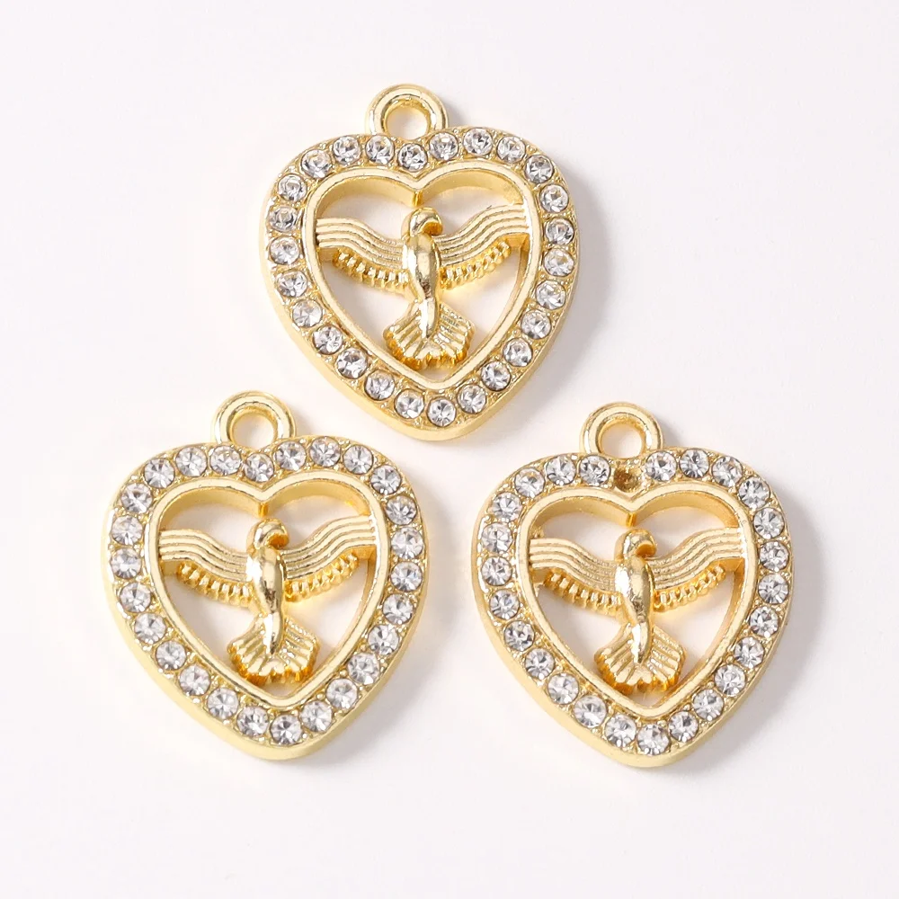Leslie 10 Stück 17*18mm Gold- und Silberfarbene Kristall-Schaukelpferd-Anhänger für Handgefertigte Niedliche Ohrringe, Halsketten und Schmuckherstellung – Detail 27