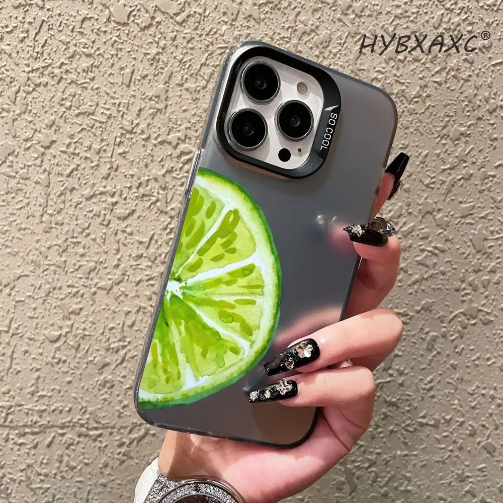 HD Summer Fresh Big Lime Slice Case For iPhone 16 15 14 Plus 13 16 17 12 11 14 Pro MAX 17 Air 16E Cute Colorful phone cases