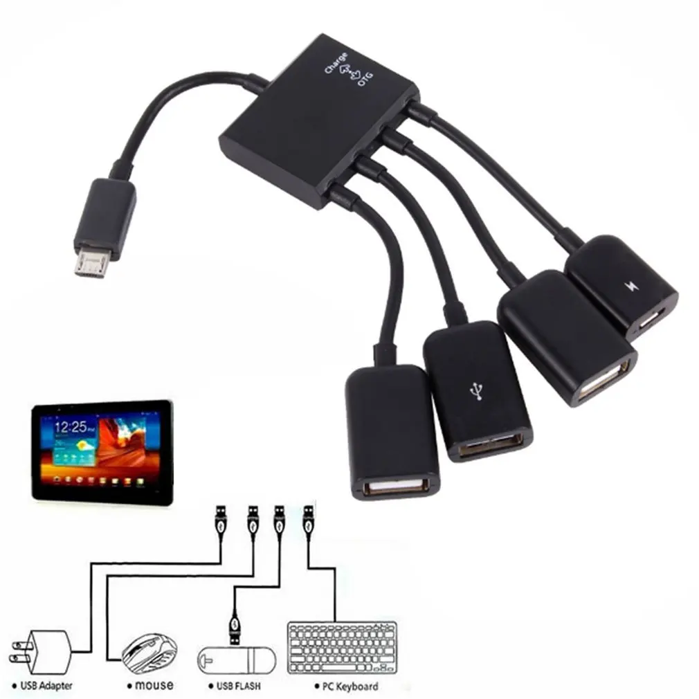 OTG 3/4 порт Micro USB зарядный концентратор кабель Spliter соединитель Адаптер для смартфона компьютера планшета ПК провод для передачи данных