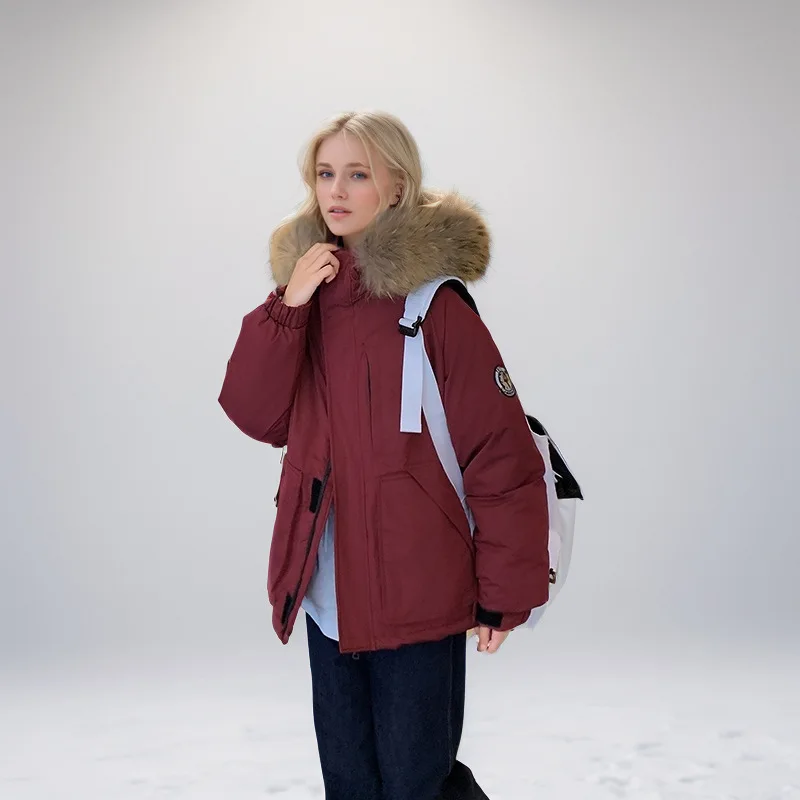 

Утолщенная женская зимняя стеганая куртка однотонного цвета с карманами из искусственного меха и капюшоном для женщин, укороченная женская стеганая куртка