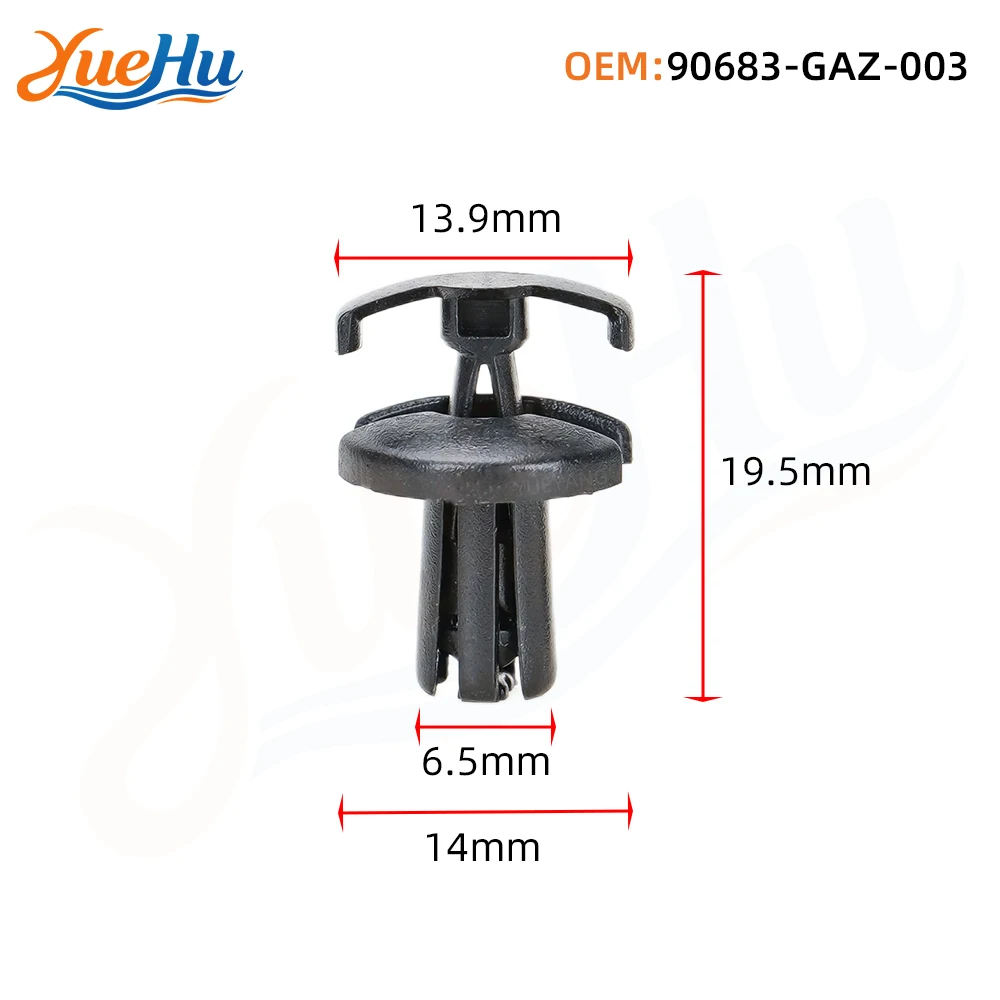 YUEHU 90683-GAZ-003 Scooter Plastic Screw Rivets Clip Plastic Screw Fastener Clip Pushed For Honda Motorcycle 700k Princess