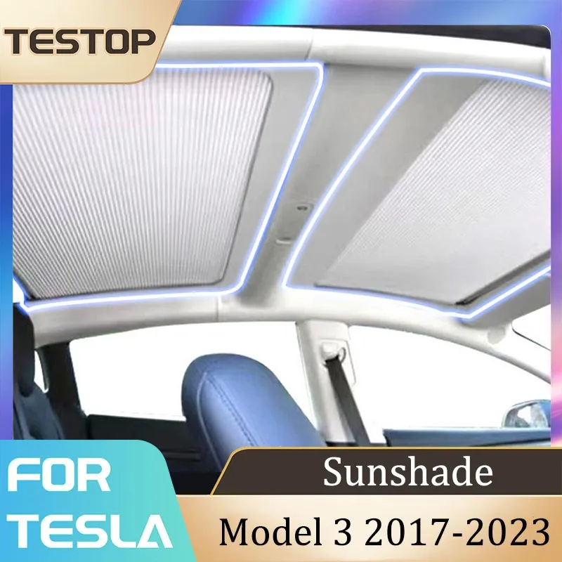 

Sunshades For Tesla Model 3 2023 Accessories Shade Net Roof Skylight Shades Sunshade Car Sun Visor Sun Shade Model 3 2017-2023