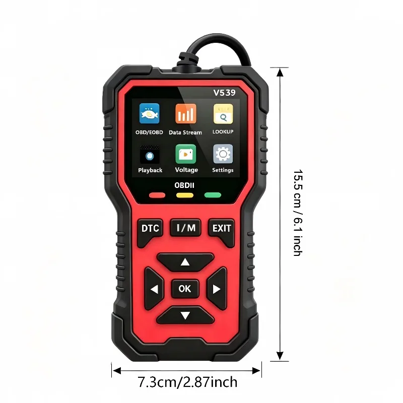 V539 Professional OBD2 Scanner - USB-Powered Automotive Diagnostic Tool with Real-Time Data Stream, Full-Featured OBD II Testing