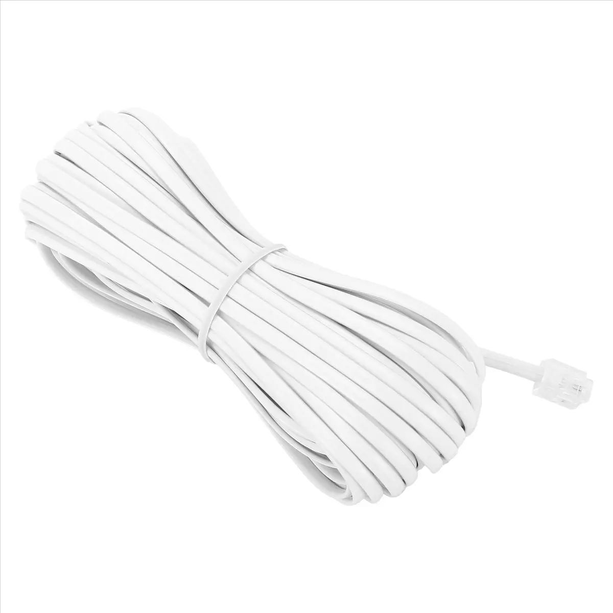 A85P White Male 6P2C RJ11 Plug Telephone Fax Modem Line Cable, 14M for Landline Telephone