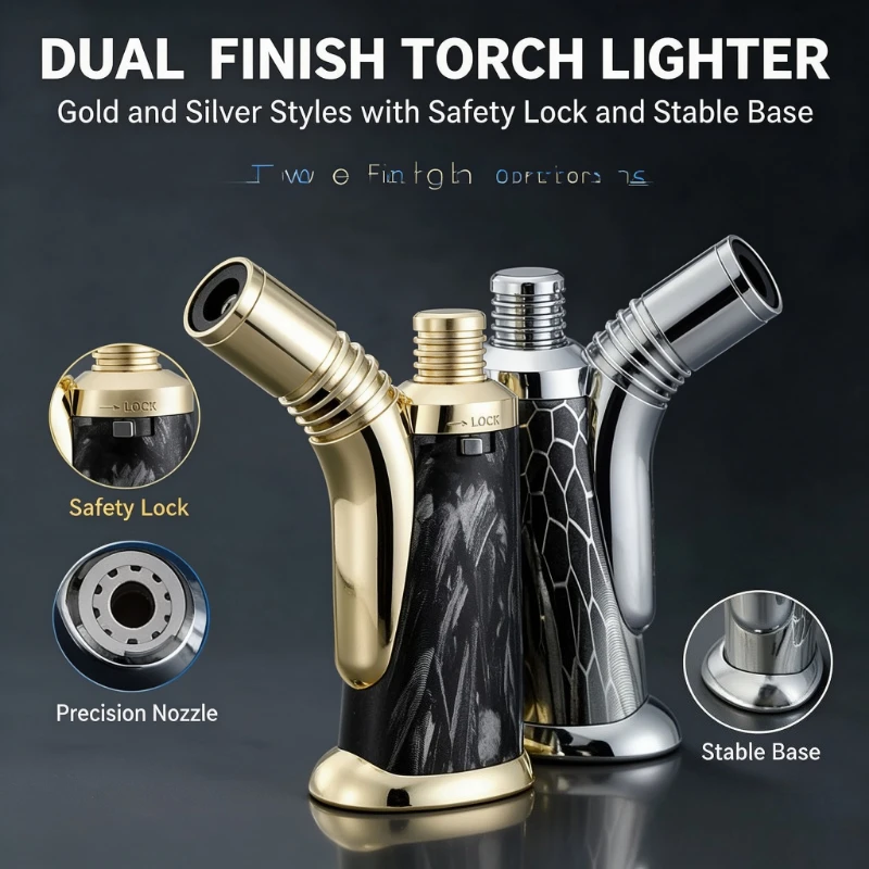 JOBON Multifunctional Welding Torch Butane Gas Lighter, Outdoor Windproof Blue Flame Turbo Jet Lighter, For Cigars & BBQ Use