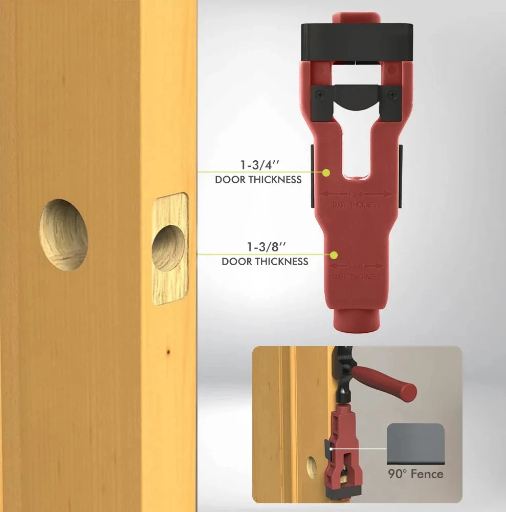 Entry Door Round Lock Drilling Mortise Two-in-one Wood Kit Onsite Renovation Fitting for Wood Steel Lock Hole Making