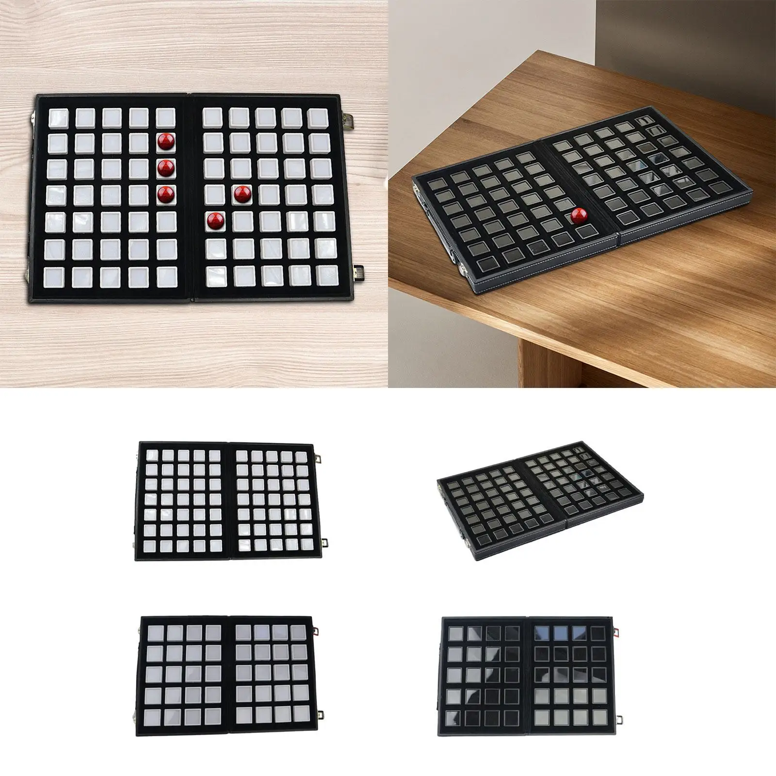 Diamond Jewelry Display Tray Multi Grid wooden collections GEM Storage Organizer Tray for Loose Gemstones Bracelets Store Show