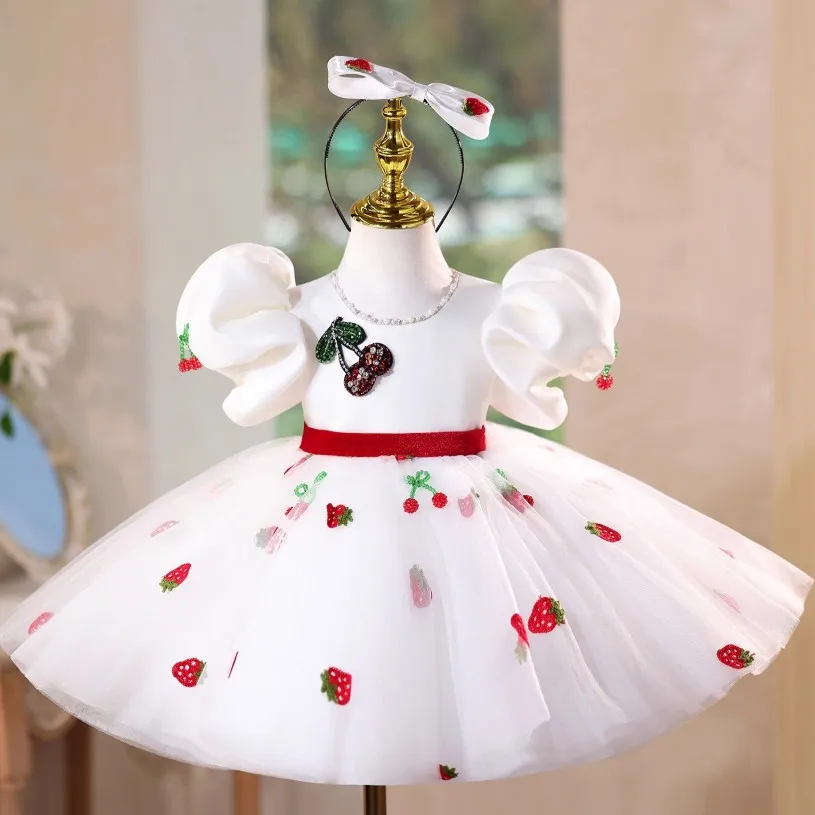 

High-End Children's Princess Costume Host's Piano Performance Birthday Party Dresses For Girls A4864 Vestidos Bridesmaid Dresses