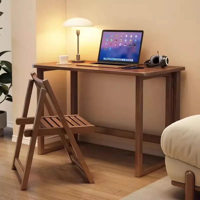 Solid wood folding desk Student household table Small apartment bedroom study Bedside writing  Simple computer