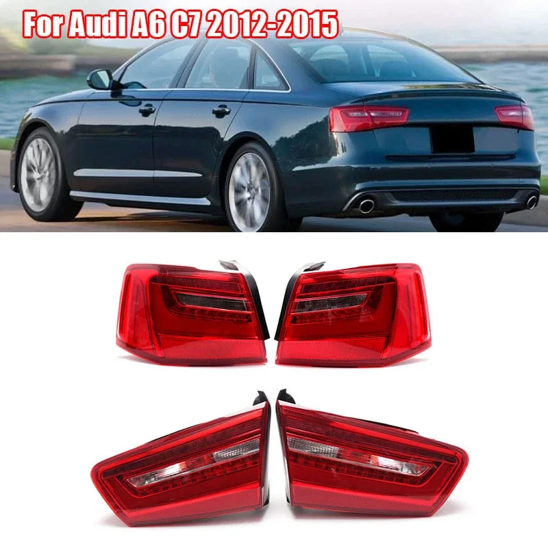 

LED Rear Tail Light Warning Turning Brake Stop Signal Lamp Assembly For Audi A6 C7 Pre-facelift 2012-2015 Plastic Replacement