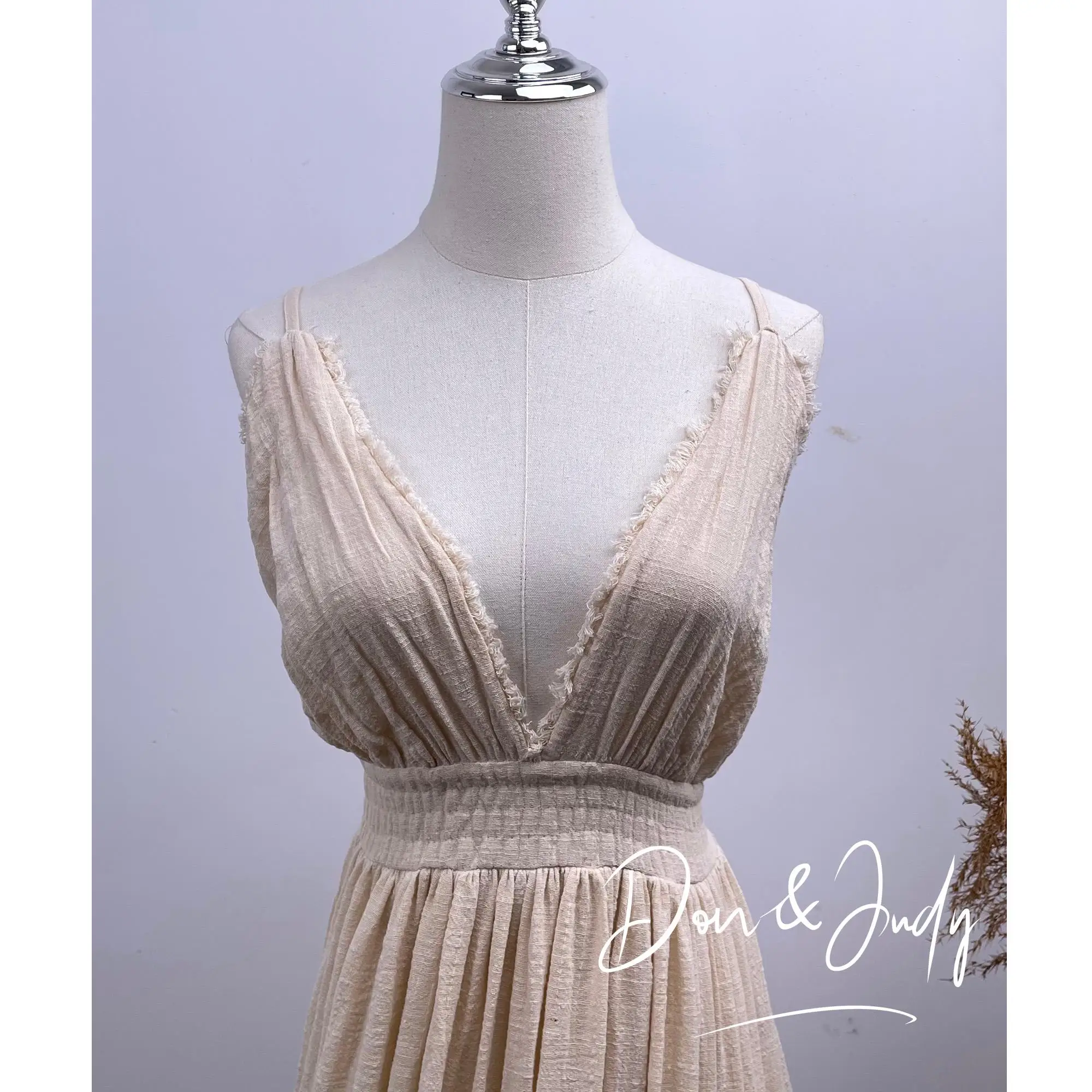 فستان Don&Judy الأنيق لحفلات الزفاف، تنورة كبيرة، فستان كعكة بدون ظهر، رقبة على شكل V لحفلات السهرة للتصوير الفوتوغرافي للسيدات #5