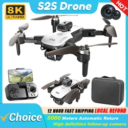 KBDFA S2S 미니 드론 4k 8K HD 카메라 장애물 회피 항공 사진 브러시리스 모터 Foldable Rc Quadcopter Kid Toy