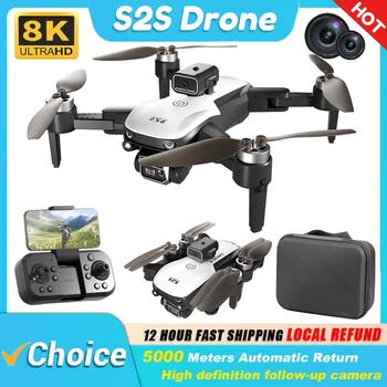 KBDFA S2S Mini Drohne 4k 8K HD Kamera Hindernisvermeidung Luftaufnahmen Bürstenloser Motor Faltbarer Rc Quadcopter Kinderspielzeug
