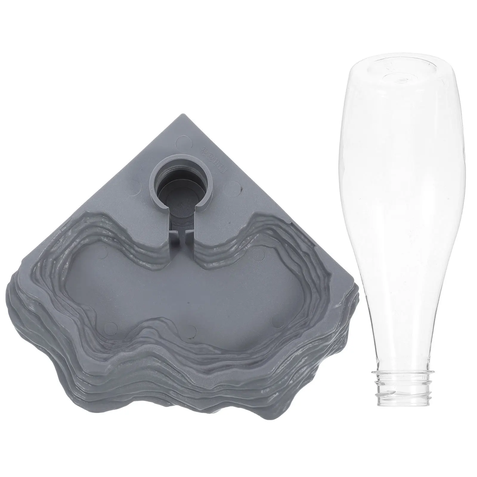 

Reptile Water Feeder Durable Plastic Drinking Fountain for Tortoises Lizards Grey Smooth Surface Not Easy to Overturn