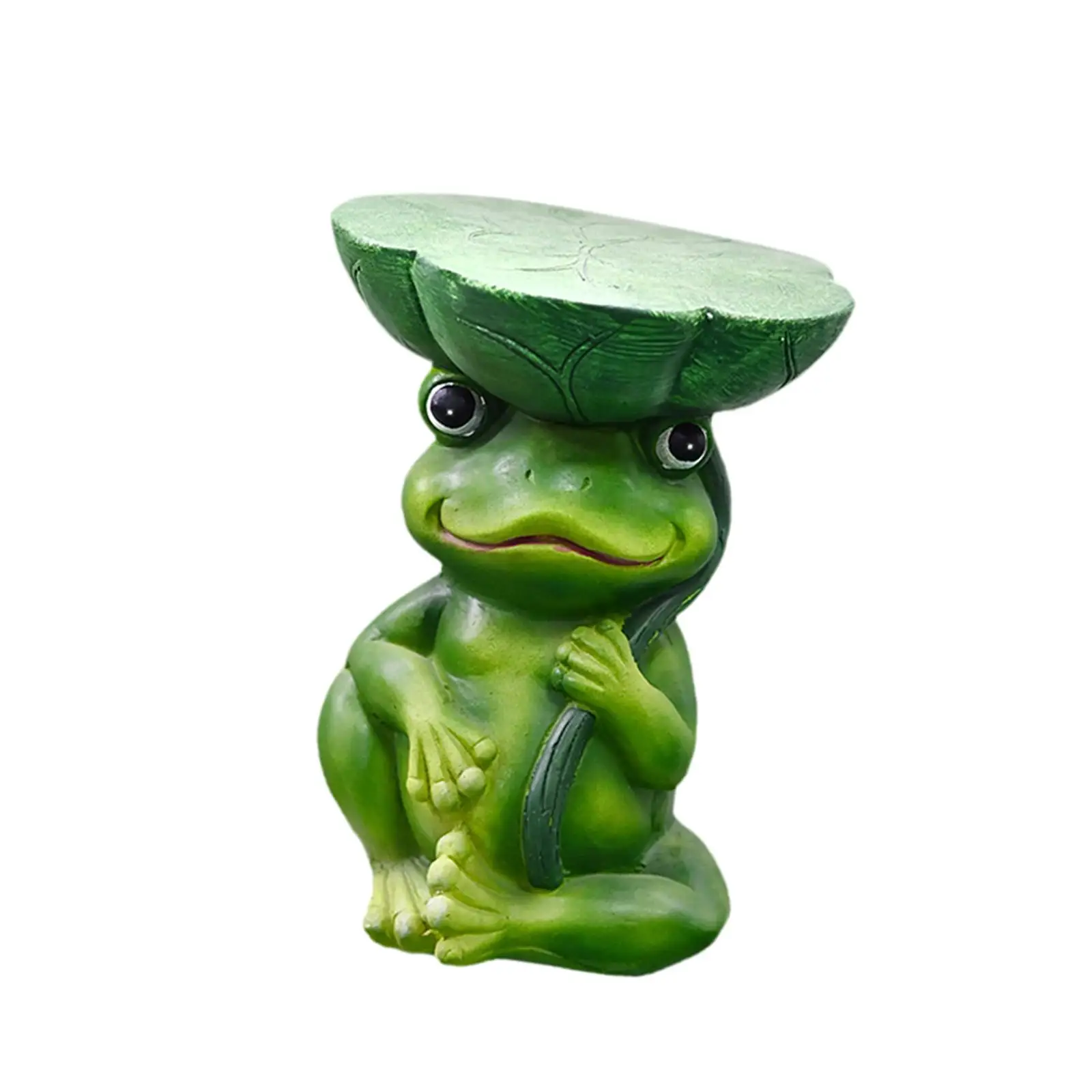 Resin Frog Statue Whimsical Outdoor Garden Decoration Fairy Animal Seat Collectible Figurine for Patio Yard