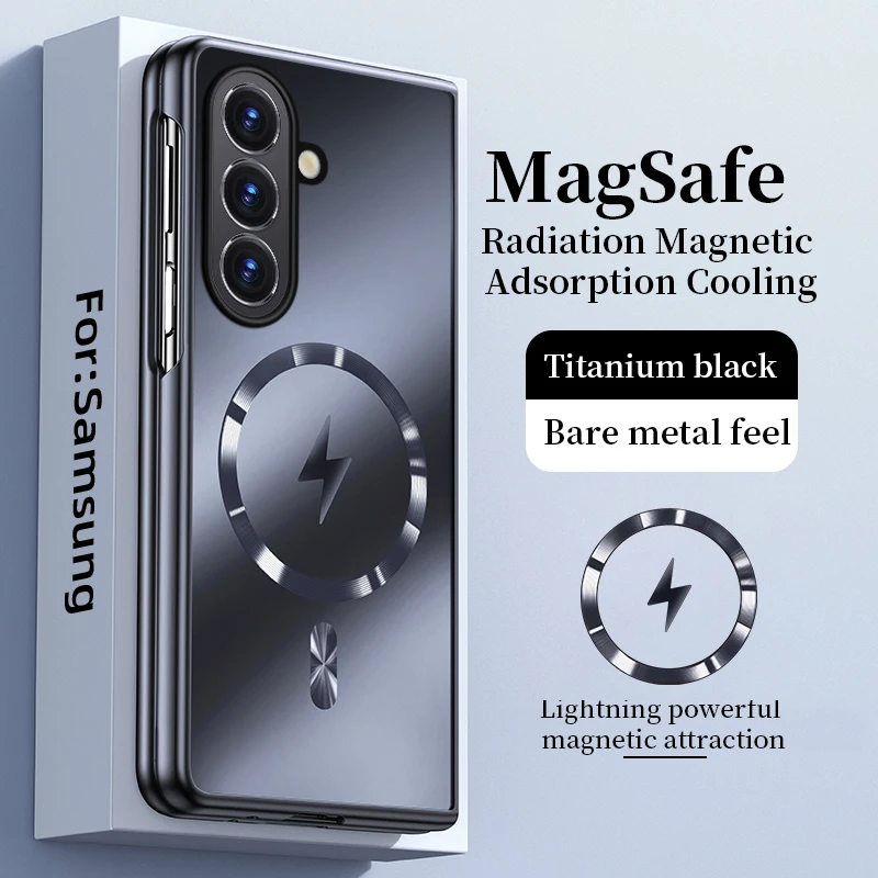 Plating Matte for Magsafe Magnetic Case for Samsung Galaxy Z Fold 8 Ultra 7 6 5 4 3 Wireless Charging Shockproof Protector Cover