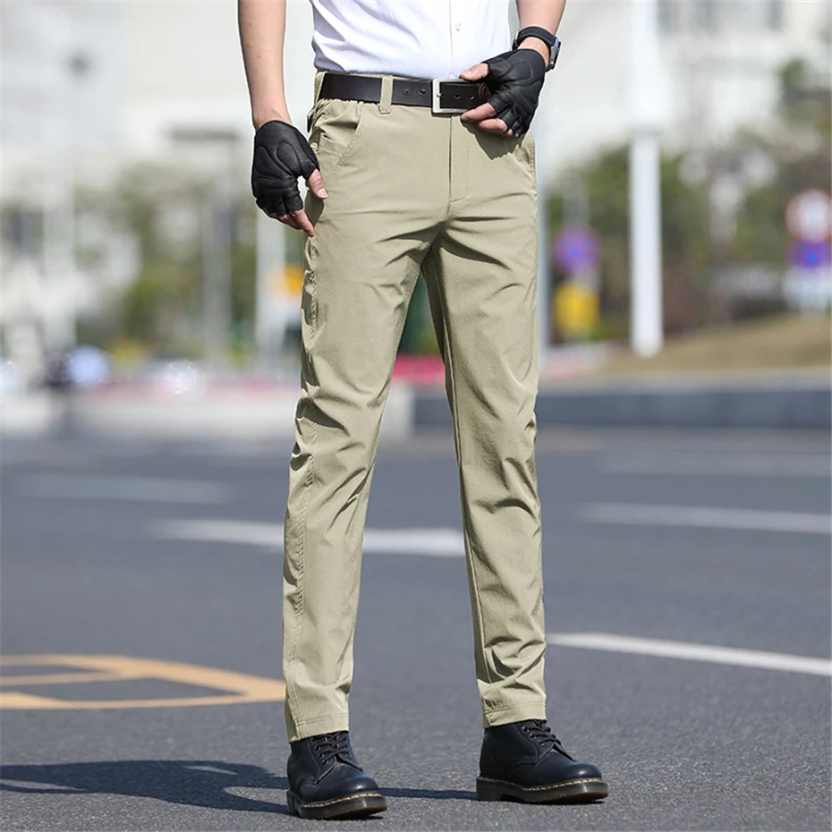 Tactical Pants Men Plus Size Straight Pants Fashion Casual Solid Color Pants Outdoor Trousers