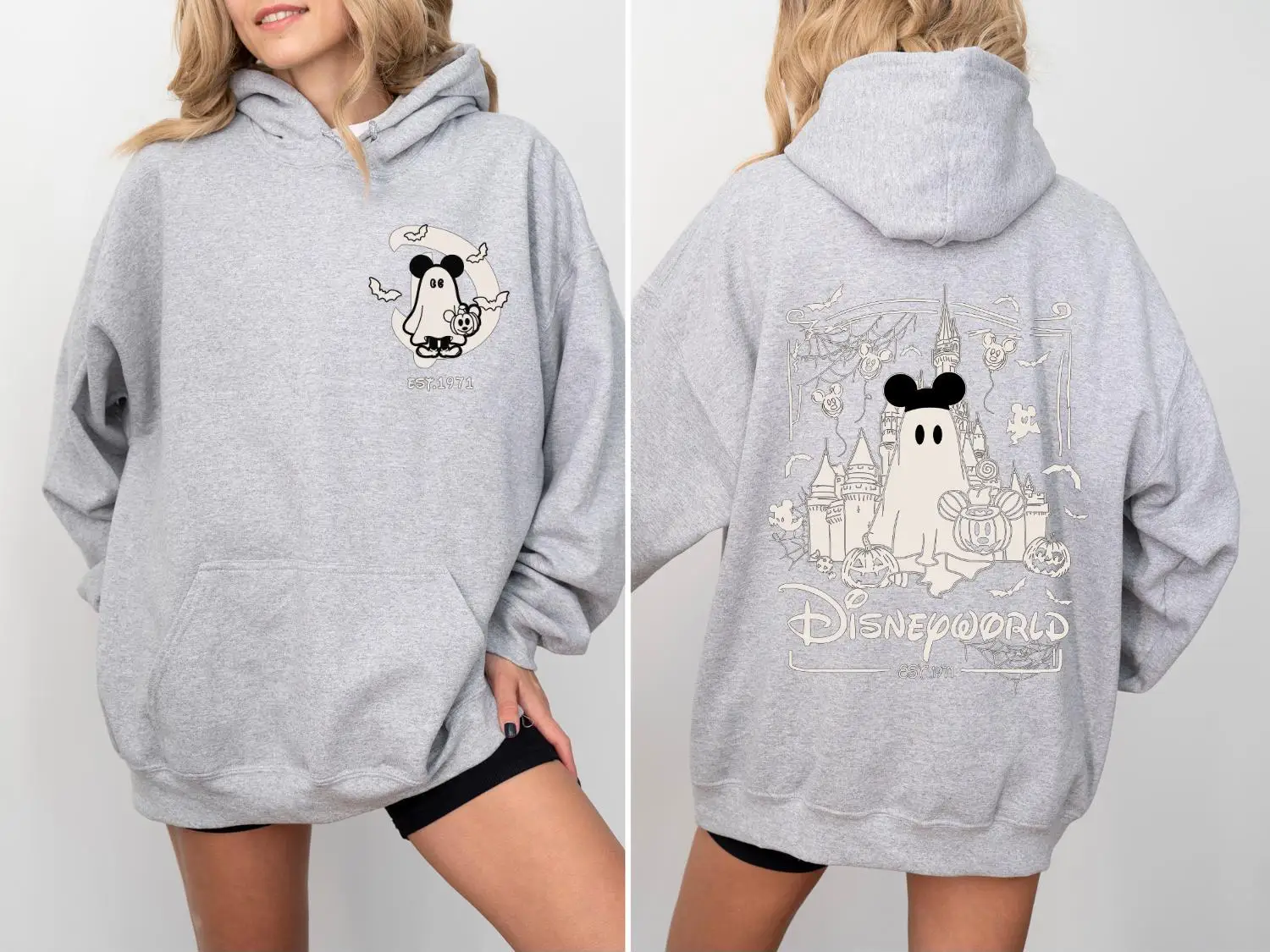 Herfst/Winter Disney Mickey Minder Angstaanjagend Feest Halloween Mickey Ghost Festival Cadeau Hoodie SeriesBest Time Sweatshirt