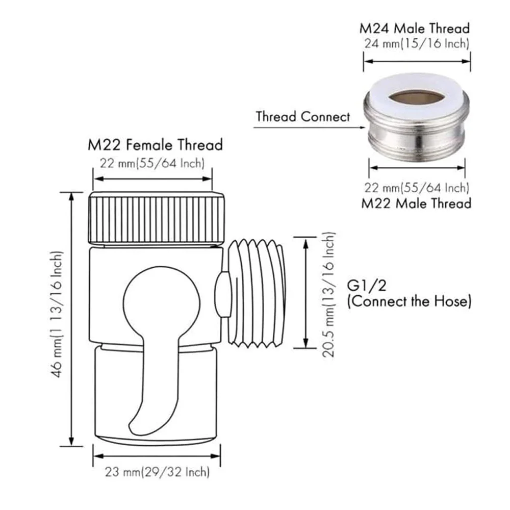 สังกะสีอัลลอยด์และพลาสติกสวิทช์ก๊อกน้ําอะแดปเตอร์อ่างล้างจาน Splitter วาล์ว Diverter Water Tap Connector สําหรับห้องน้ํา Access
