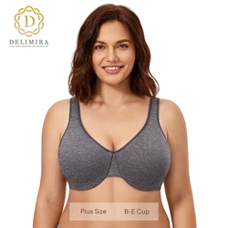 DELIMIRA Women's Minimizer Seamless Full Coverage Underwire Non Padded Bra