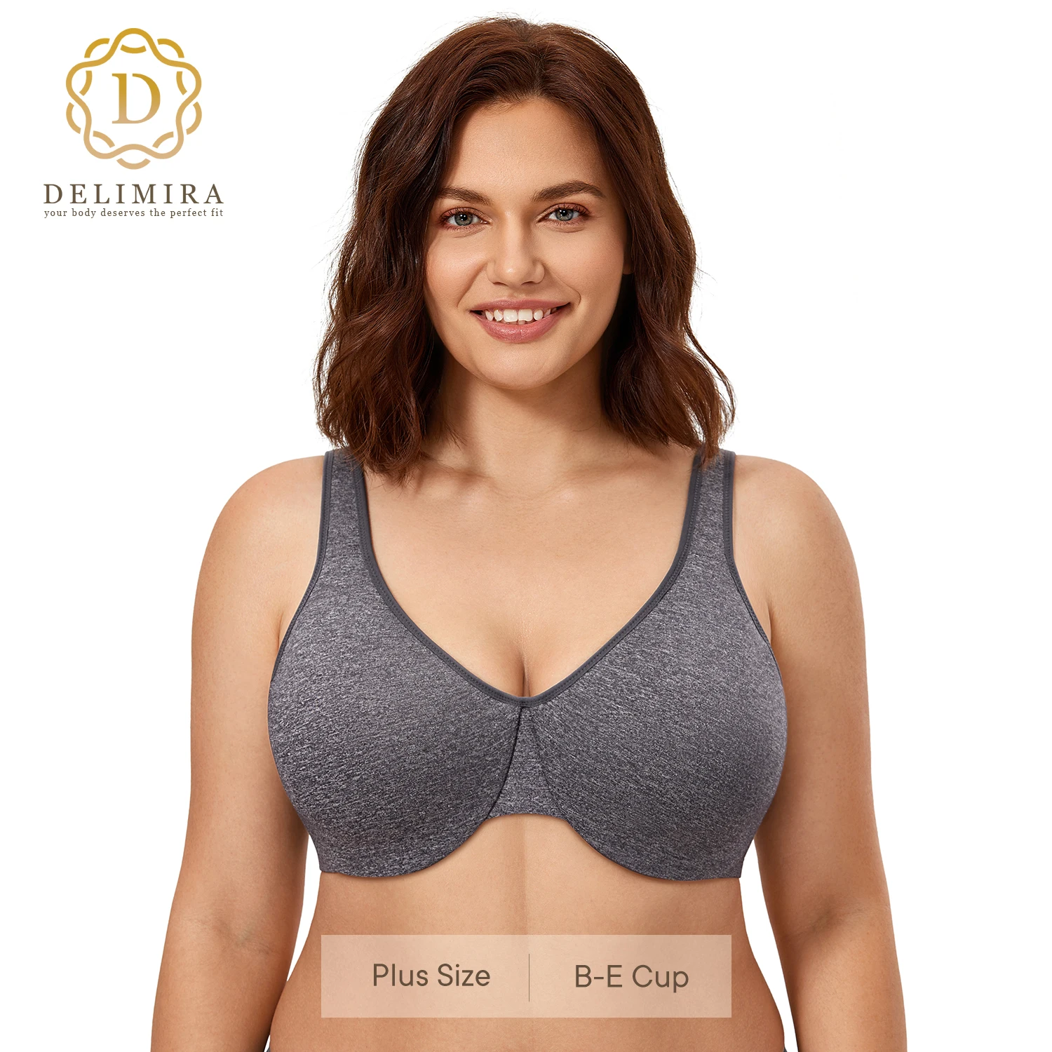 DELIMIRA Women's Minimizer Seamless Full Coverage Underwire Non Padded Bra