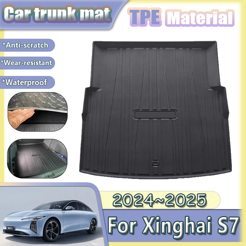 

Car Rear Trunk Mat For Forthing Xinghai S7 Accessories 2024 2025 Waterproof Anti-dirty Rubber TPE Material Liner Pad Accessories