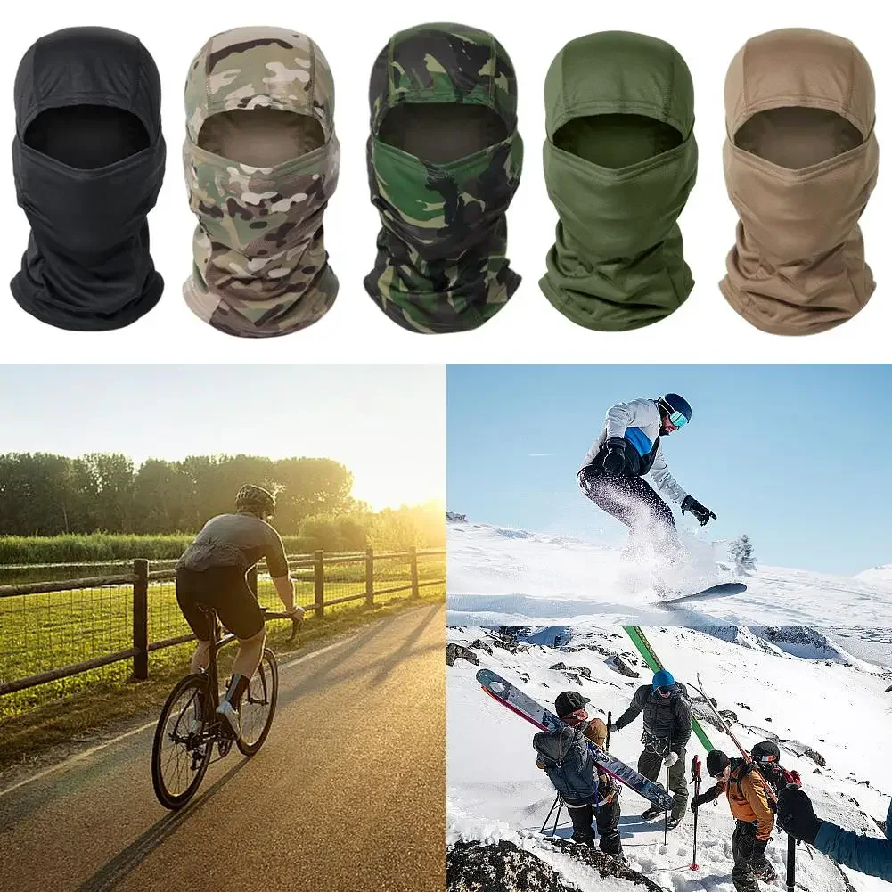 Camouflage Balaclava Cap Outdoor Sunscreen Breathable Full Face Mask Bicycle Motorcycle Helmet Inner Cap Men Women Cycling Mask