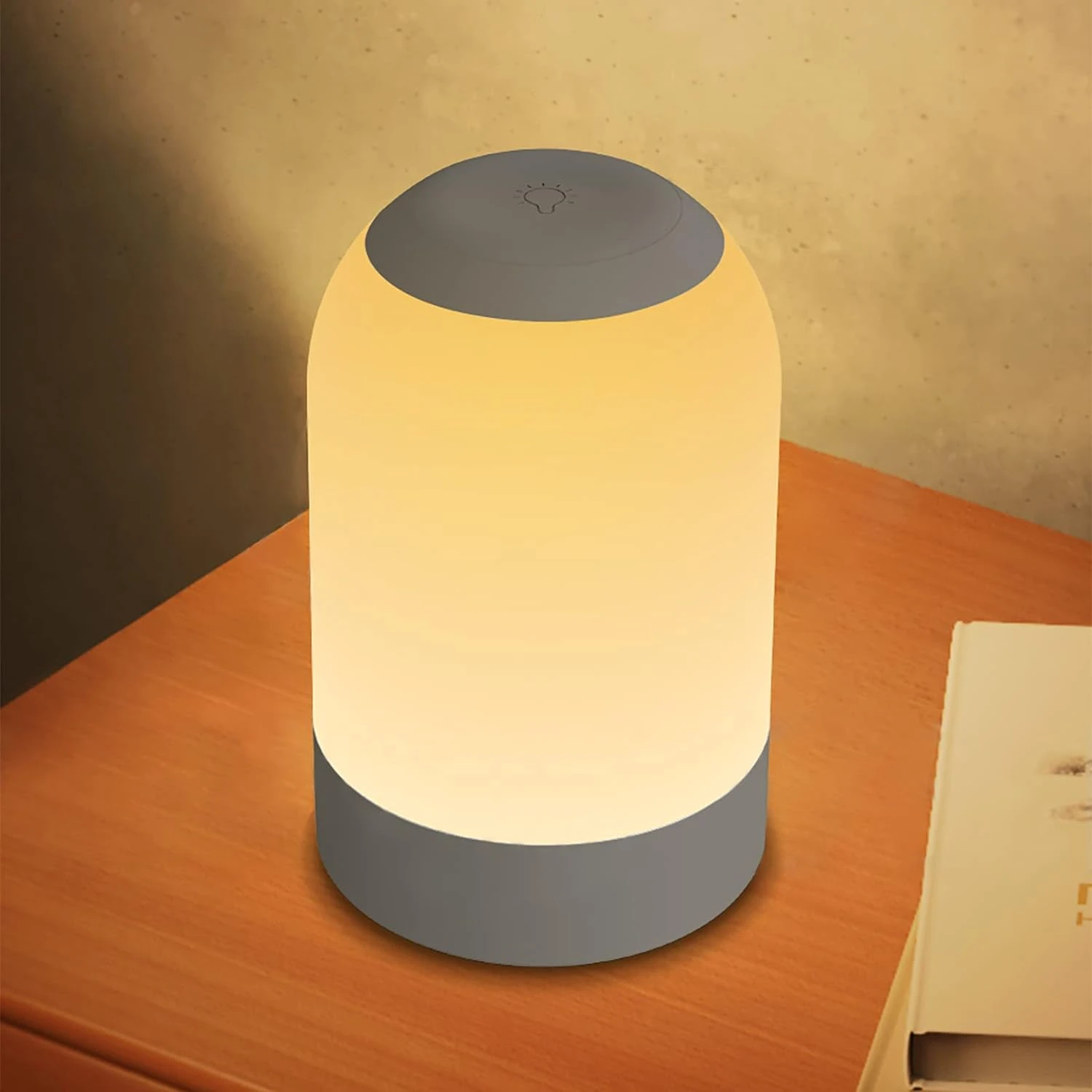 Cozy and Inviting White LED Dimmable Bedside Table Lamp - Rechargeable for Convenient Use in Bedrooms, Living Rooms, or Nurserie